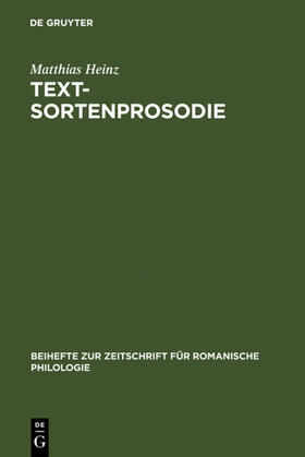 Heinz |  Textsortenprosodie | eBook | Sack Fachmedien