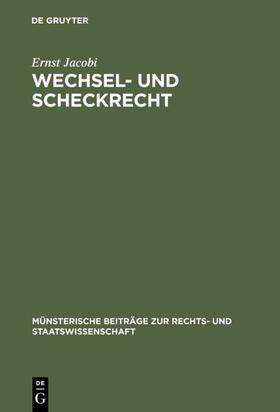 Jacobi |  Wechsel- und Scheckrecht | eBook | Sack Fachmedien