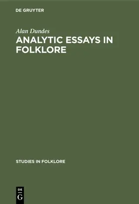 Dundes |  Analytic Essays in Folklore | eBook | Sack Fachmedien