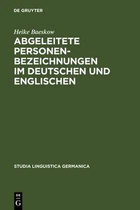 Baeskow |  Abgeleitete Personenbezeichnungen im Deutschen und Englischen | eBook | Sack Fachmedien