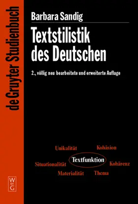 Sandig |  Textstilistik des Deutschen | eBook | Sack Fachmedien