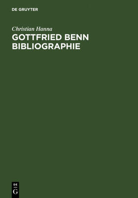 Hanna |  Gottfried Benn Bibliographie | eBook | Sack Fachmedien