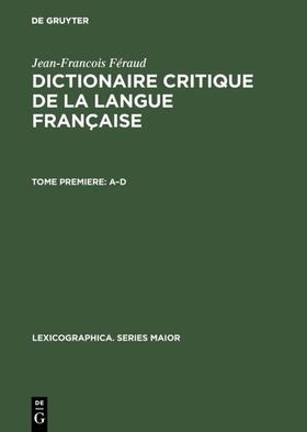 Féraud |  Dictionaire critique de la langue française | eBook | Sack Fachmedien