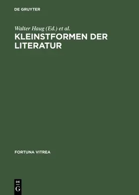 Haug / Wachinger |  Kleinstformen der Literatur | eBook | Sack Fachmedien