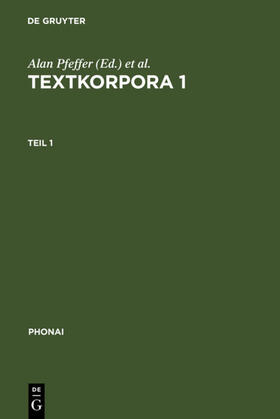 Pfeffer / Lohnes / Ortmann |  Textkorpora 1 | eBook | Sack Fachmedien