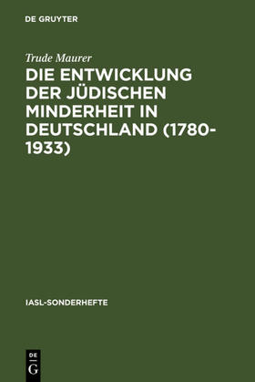Maurer |  Die Entwicklung der jüdischen Minderheit in Deutschland (1780--1933) | eBook | Sack Fachmedien