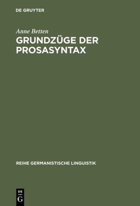 Betten | Grundzüge der Prosasyntax | E-Book | sack.de