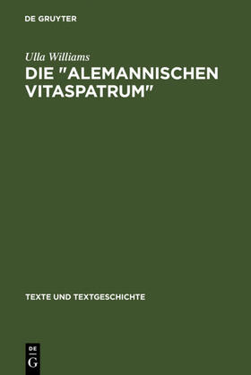 Williams |  Die " Alemannischen Vitaspatrum " | eBook | Sack Fachmedien