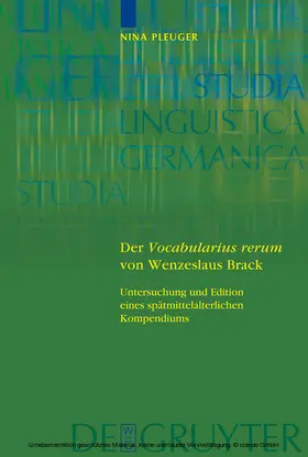 Pleuger |  Der 'Vocabularius rerum' von Wenzeslaus Brack | eBook | Sack Fachmedien