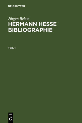 Below |  Hermann Hesse Bibliographie | eBook | Sack Fachmedien