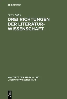 Salm |  Drei Richtungen der Literaturwissenschaft | eBook | Sack Fachmedien