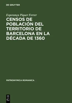 Piquer Ferrer |  Censos de población del territorio de Barcelona en la década de 1360 | eBook | Sack Fachmedien