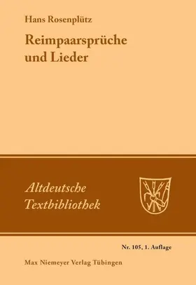 Rosenplüt / Reichel |  Reimpaarsprüche und Lieder | eBook | Sack Fachmedien