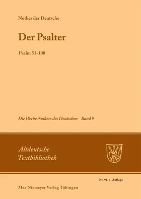 Notker der Deutsche / Tax |  Der Psalter | eBook | Sack Fachmedien