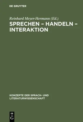 Meyer-Hermann |  Sprechen – Handeln – Interaktion | eBook | Sack Fachmedien