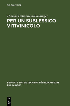 Hohnerlein-Buchinger |  Per un sublessico vitivinicolo | eBook | Sack Fachmedien