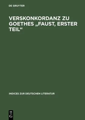 Chisholm / Sondrup |  Verskonkordanz zu Goethes "Faust, Erster Teil" | eBook | Sack Fachmedien