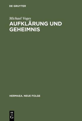 Voges |  Aufklärung und Geheimnis | eBook | Sack Fachmedien