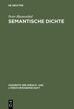 Blumenthal |  Semantische Dichte | eBook | Sack Fachmedien