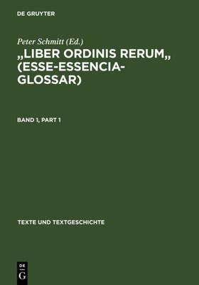 Schmitt |  "Liber ordinis rerum"  (Esse-Essencia-Glossar) | eBook | Sack Fachmedien