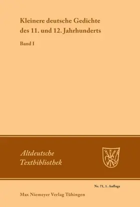 Schröder |  Kleinere deutsche Gedichte des 11. und 12. Jahrhunderts | eBook | Sack Fachmedien