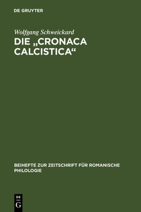 Schweickard |  Die "cronaca calcistica" | eBook | Sack Fachmedien