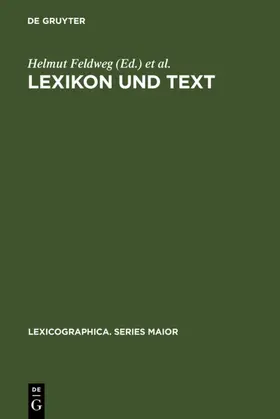 Feldweg / Hinrichs |  Lexikon und Text | eBook | Sack Fachmedien