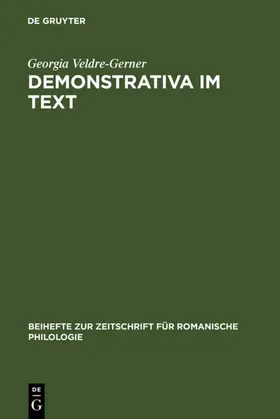 Veldre-Gerner |  Demonstrativa im Text | eBook | Sack Fachmedien