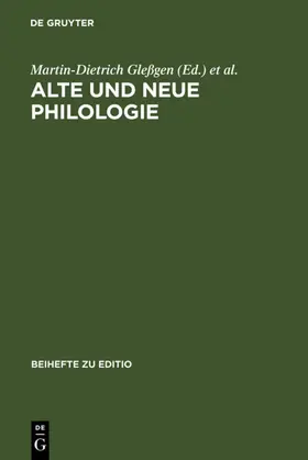 Gleßgen / Lebsanft |  Alte und neue Philologie | eBook | Sack Fachmedien