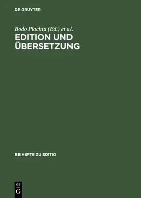 Plachta / Woesler |  Edition und Übersetzung | eBook | Sack Fachmedien