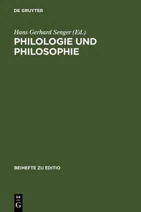 Senger |  Philologie und Philosophie | eBook | Sack Fachmedien