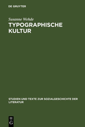 Wehde |  Typographische Kultur | eBook | Sack Fachmedien