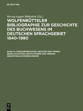 Herzog |  Personenregister. Register der Firmen, Gesellschaften, Institutionen und Vereine. Gesamtinhaltsverzeichnisse | eBook | Sack Fachmedien