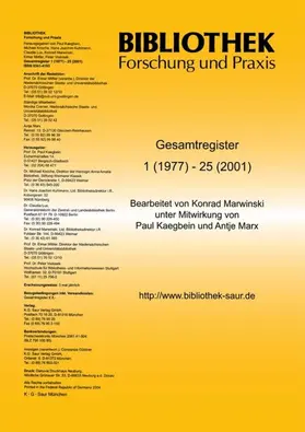  Bibliothek - Forschung und Praxis | eBook | Sack Fachmedien