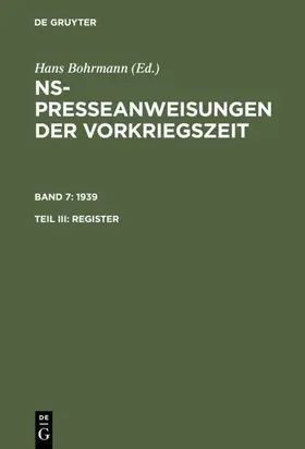 Bartels / Fortmann-Petersen / Peter |  1939. Register | eBook | Sack Fachmedien