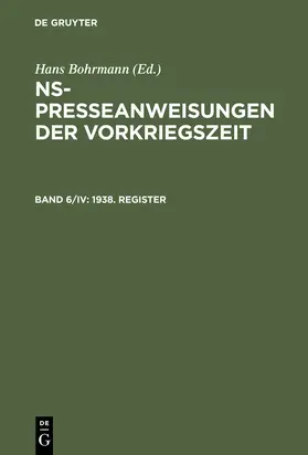 Bartels / Fortmann-Petersen / Peter |  1938. Register | eBook | Sack Fachmedien