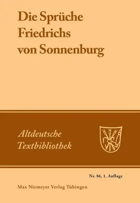 Masser |  Die Sprüche Friedrichs von Sonnenburg | eBook | Sack Fachmedien