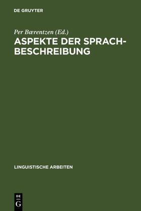 Bærentzen |  Aspekte der Sprachbeschreibung | eBook | Sack Fachmedien