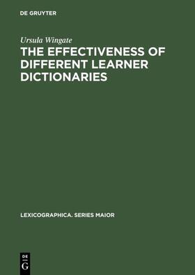 Wingate |  The Effectiveness of Different Learner Dictionaries | eBook | Sack Fachmedien