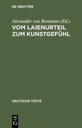 Bormann |  Vom Laienurteil zum Kunstgefühl | eBook | Sack Fachmedien