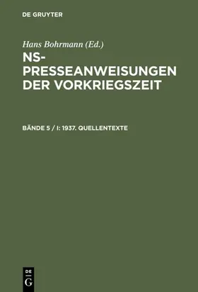 Toepser-Ziegert / Bohrmann |  1937. Quellentexte | eBook | Sack Fachmedien