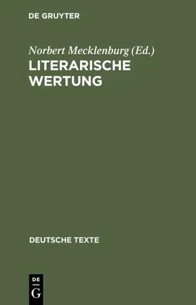 Mecklenburg |  Literarische Wertung | eBook | Sack Fachmedien