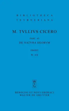 Marcus Tullius Cicero / Plasberg / Ax |  De natura deorum | eBook | Sack Fachmedien