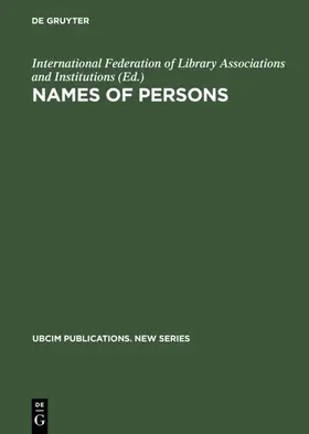  Names of Persons | eBook | Sack Fachmedien