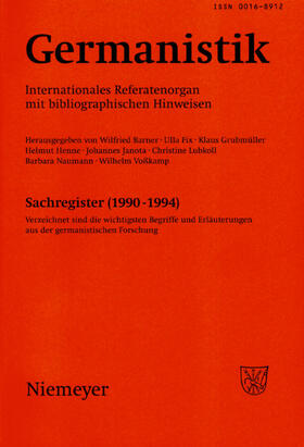 Barner / Fix / Grubmüller |  Germanistik, Sachregister (1990-1994) | eBook | Sack Fachmedien