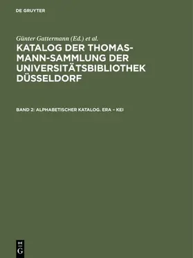 Gattermann / Niggemann |  Alphabetischer Katalog. Era – Kei | eBook | Sack Fachmedien