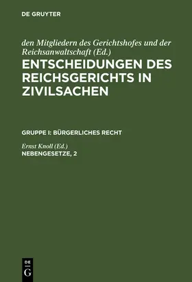 Knoll |  Nebengesetze, 2 | Buch |  Sack Fachmedien