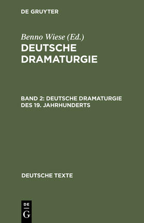 Wiese |  Deutsche Dramaturgie des 19. Jahrhunderts | Buch |  Sack Fachmedien