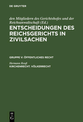 Reuß |  Kirchenrecht. Völkerrecht | Buch |  Sack Fachmedien