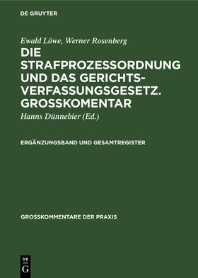 Dünnebier / Jagush / Schäfer |  Ergänzungsband und Gesamtregister | Buch |  Sack Fachmedien